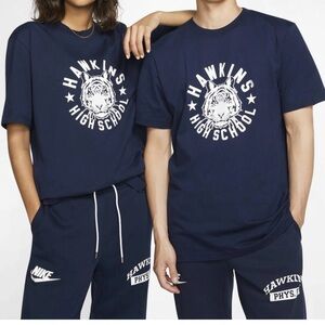 Nike x Stranger Things Hawkins high school graphic tee navy blue
